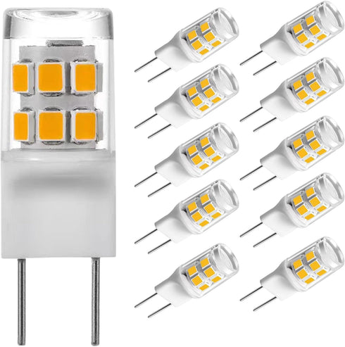 G8 LED Bulb 3W Equivalent to G8 Halogen Bulb 20W-25W, T4 JCD Type Bi-Pin G8 Base, AC 120V G8 Bulb Warm White 3000K for Under Cabinet Light, Under ...