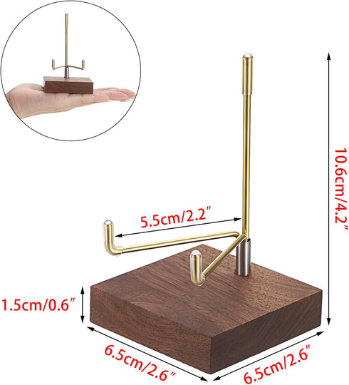 Hipiwe Display Stand Easel with Adjustable Metal Arms Wooden Base Rock Display Easel Holder for Fossil Coral Geodes Rock Mineral Agate Plate Seash...