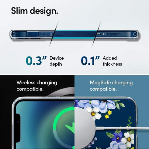 CYRILL Cecile Designed for iPhone 12/12 Pro Case Floral Clear for Women, Compatible with iPhone 12 Pro Case (2020) - Midnight Bloom...