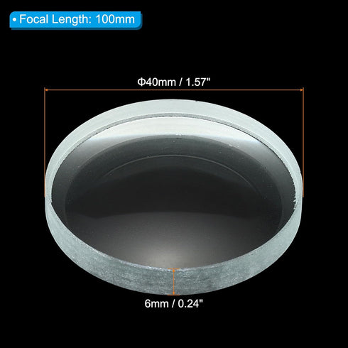 PATIKIL 4" (100mm) Focal Length Double Concave Lens, 3 Pack 40mm Diameter 6mm Height Glass Optically Polished Round Edges Lens for Physics Experim...