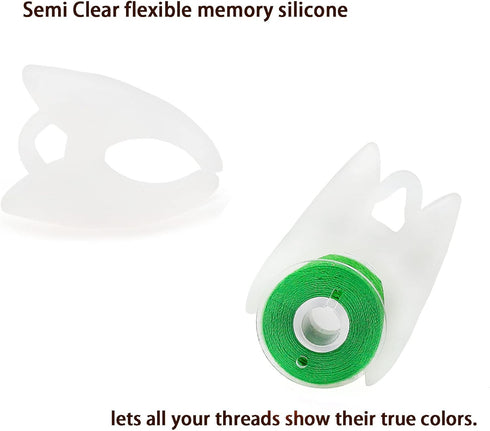 Fbshicung 60pcs Semi Clear Silicone Thread Spool Savers, includes 20 Thread Spool Huggers, 20 Bobbin Clips, 20 Bobbin Holders – Control Thread End...
