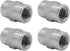 (4-PACK) 5000-02-02 Hydraulic Hose Adapter Fitting 1/8" Female (1/8-27 NPTF) × 1/8" Female (1/8-27 NPTF) SAE Straight Pipe Joints Connector Carbon...