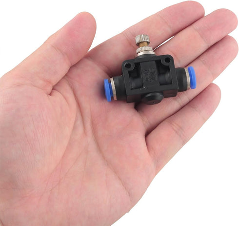 4PCS Air Flow Control Valve 6mm with Push-in Pneumatic Plastic Connector Rotatable PU Straight-through Throttle Speed Control Plate Elbow Manual V...