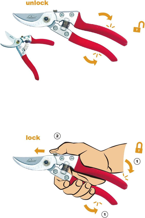 Pleasant Plus 8 inch Bypass Pruning Shears, Hand Pruners, Garden Clippers., Professional-Grade for Bonsai, Indoor and Outdoor plants, Tree Branchs...