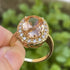 Hsitgexf Huge Oval Shaped CZ Cubic Zircon Wedding Party Statement Champagne Ring Engagement Inspired Cocktails Morganite Yellow Gold Plated Ring f...
