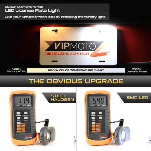 VIPMOTOZ Full LED License Plate Light For Toyota 4Runner Sequoia, 6000K Diamond White, 2-Pieces Tag Lamp Assembly Replacement...