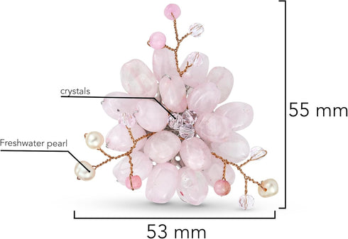 AeraVida Charming and Stylish Vibrant Pink Simulated Quartz Lotus Flower Brooch Pin...