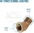 Everflow Supplies BRSF0034-NL 3/4-Inch 45-Degree Street Elbow, No Lead...