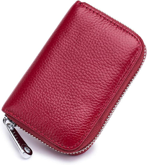 EASTNIGHTS RFID Credit Card Holder Genuine Leather Credit Card Wallet with Zipper...