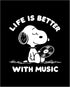 Posterizer 1 pcs-Life Is Better With Music-Snoopy Quotes-Kids Room Art-Gift for Girls, Boys, Teens-Gift for Daughter, Son, Kids-decor for Boys, Te...