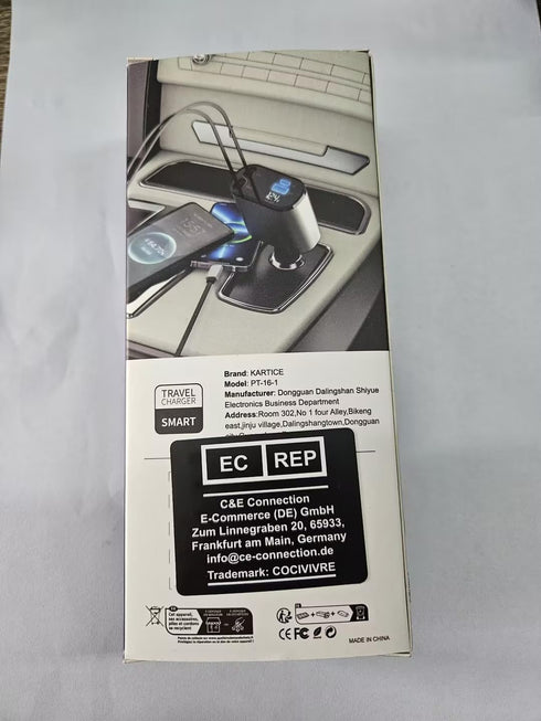 Retractable Car Charger, 4 in 1 Fast Charging Car Charger 60W, Retractable Cable and 2 USB Ports Car Charger Adapter Compatible with iPhone 15 14 ...