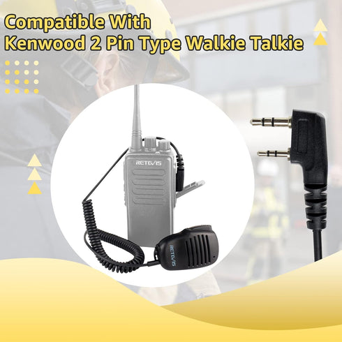 Retevis RB26 Walkie Talkie Speaker Mic,for RT68 RT22 H777S RT17 RT15, Compatible with BAOFENG UV-5R BF-F8HP UV-5G Plus Samcom FPCN30A pxton 2 Way ...