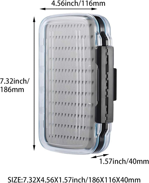 Aventik Fly Fishing Box Jig Box Waterproof Streamer flies Case Double Sided Clear Lid Storage Lure Case Light Weight Saltwater Freshwater?Foam ins...
