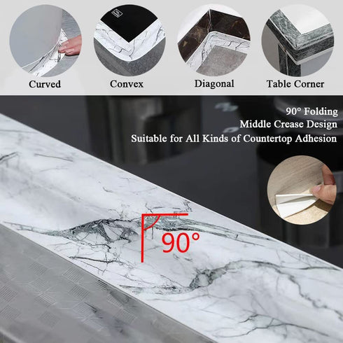 2PC Caulk Tape White Marble, 1.5''x10.5Ft PVC Waterproof Sealing Strip for Toilet, Self Adhesive Caulk Strip, Caulking Tape for Bathtub, Kitchen S...