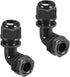 LeMotech M12 Cable Gland, 90 Degree Adjustable 4-8mm Strain Relief, Cord Connectors Nylon Joints with Gaskets, 2 Pcs, Black...