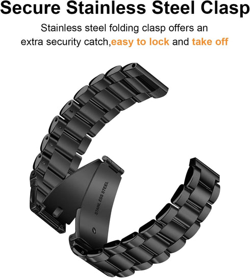 Valkit 2 Packs for Galaxy Watch 7 6 5 4 FE Band Pro Classic 43/47/45/40/44/42/46mm No Gap Elegant Casual Solid Stainless Steel Metal Wristbands Wo...