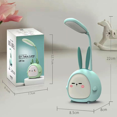Mini Bunny Night Light, Portable LED Table Light, Cute Rabbit Foldable USB Rechargeable Reading Light Bedroom Children's Bedside Study (Blue Rabbi...