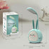Mini Bunny Night Light, Portable LED Table Light, Cute Rabbit Foldable USB Rechargeable Reading Light Bedroom Children's Bedside Study (Blue Rabbi...