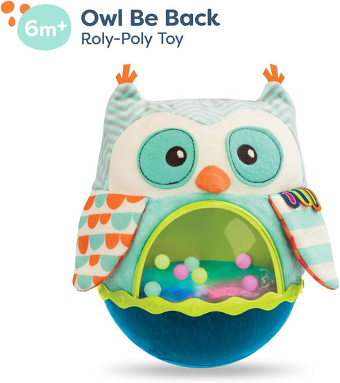 B. toys- B. baby- Owl Be Back- Baby Toy- Crawling- Tummy Time- Sensory & Musical Toy for Babies- Wobbling Toy with Colorful Balls – 6 Months...