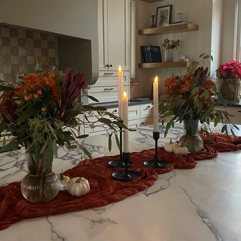 3D Black Wick Led Battery Operated Flameless Taper Candles Light with Timer, Electric Fake Window Candle Flickering Like Real Wax, Flameless Ivory...