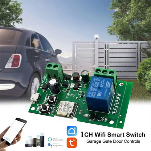 Tuya Smart Life WiFi Momentary Inching Relay Self-Locking Switch Module,DC 7-32V/USB 5V WiFi RF Bluetooth Relay,DIY Smart Home,Compatible with Ale...