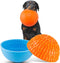 2 Pcs Silicone Dog Lick Bowl Pet Interactive Dog Slow Feeder Bowls for Oral Health Preventing Choking Anxiety Relief Wobble or Stay Put?Blue, Oran...