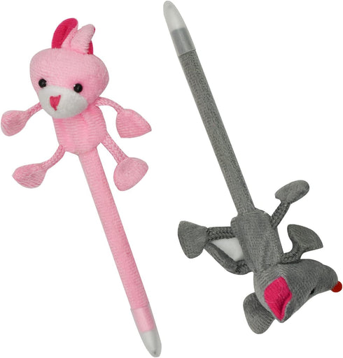 Maydahui 24PCS Plush Animal Ballpoint Pen Cute Cartoon Fluffy Pens Bear Rabbit Duck Pig Dog Frog Style Blue Ink for School Party Supply...