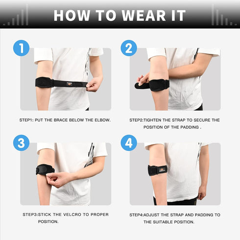 INDEEMAX Tennis Elbow Brace for Men & Women 2Pack Golfers Tennis Elbow Strap Pain Relief Tendonitis Elbow Brace Adjustable Forearm Band with Compr...