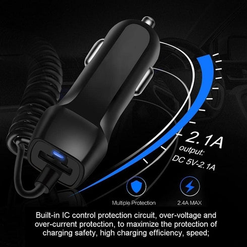 BoxWave Car Charger Compatible with Unihertz Titan - Car Charger Plus, Car Charger Extra USB Port with Integrated Cable - Black......