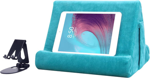 Tablet Stand Multi-Angle Tablet Pad Stand Lazy Holder Stand Soft Pad Stand Tablet Cushion Stand with Net Pocket & Phone Stands for Lap, Knee, Sofa...