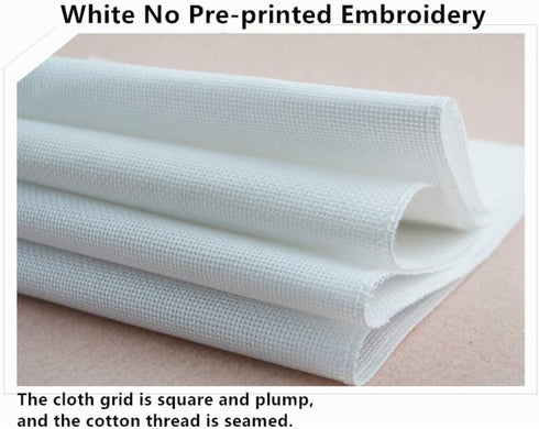 CaptainCrafts Cross Stitch Kits Full Range Stamped and Counted Fabric DIY Art Needlecrafts Embroidery Kit for Adults Beginner (Unpreprint 14CT, Tr...