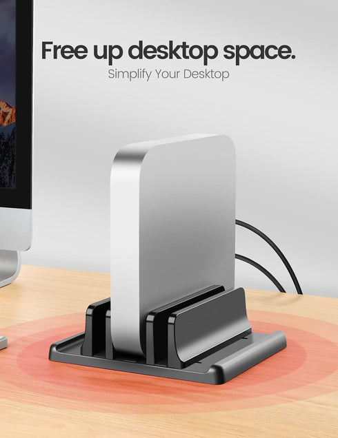 3-Slot Vertical Laptop Stand Holder,Adjustable ABS Plastic Desktop Notebook Dock,Vertical Laptop Stand Space-Saving for All MacBook/Surface/Samsun...