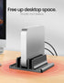 3-Slot Vertical Laptop Stand Holder,Adjustable ABS Plastic Desktop Notebook Dock,Vertical Laptop Stand Space-Saving for All MacBook/Surface/Samsun...