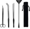 Aquarium Scissor Tweezers Spatula Tool - 4 in 1 Stainless Steel Aquatic Plants Aquascaping Tools Set for Fish Starter Kits & Aquariums Tank(Black)...