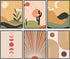Posterizer 6 pcs-Mid Century Modern Sun , Moon, Desert Poster-Abstract & Modern Art-Landscape & Nature Art-Gift for Street Art, Mural Fans-Decor f...