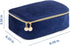 KOPY Velvet Makeup Bag for Women, Large and Classy Makeup Organizer, Make Up Travel Toiletry Bag Portable With Handle (Navy)...