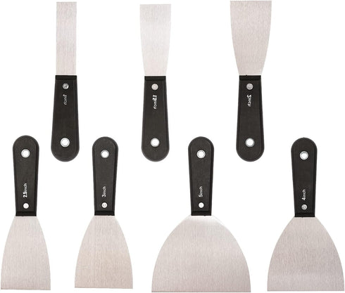7 PCS Drywall Tools,Putty Knife Scraper Tool,Stainless Steel Paint Scraper Spackle Knife,Drywall Scraper Spackle Taping Knife For Spreading Drywal...