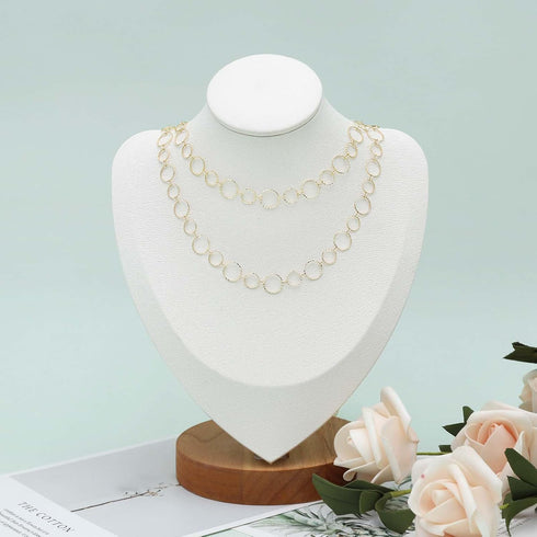 KYUNHOO 16.4ft/5m Chain for Jewelry Making Solid Brass Round Circles Link Chain Spool Necklace Earring DIY Jewelry Supplies Gold Plated Bulk Chain...