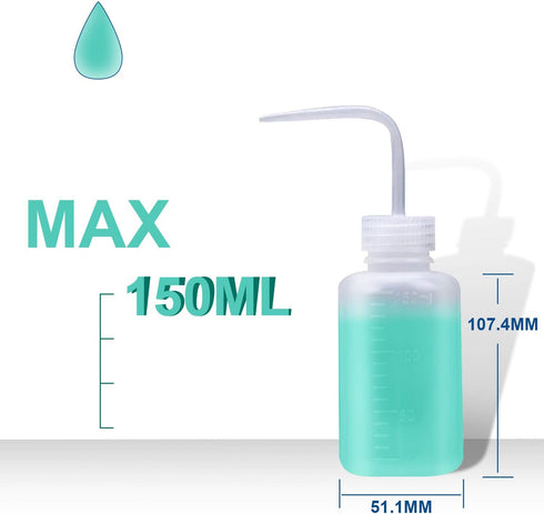 Wash bottle, 3 Pack LDPE Squeeze Bottles, Safe Plastic Low Density Polyethylene Watering Bottle Tattoo Wash Bottle with Narrow Mouth, for Chemistr...