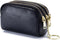 3 Zippered Genuine Leather Coin Purse Triple Capacity Change Pouch Little Travel Wallet With Key Ring for Women...