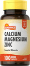 Calcium Magnesium Zinc | 100 Caplets | Essential Mineral Supplement | Vegetarian, Non-GMO, and Gluten Free Formula | by Sundance...