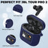 Case Cover for JBL Tour Pro 2, Dark Blue Silicone Protective Shockproof Earbuds Case with Keychain, 2023 Compatible, LCD Touch Screen Visible, Wat...