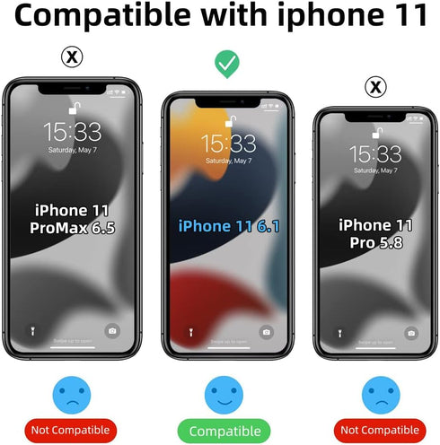 for iPhone 11 Phone Case, Shockproof for iPhone 11 Case, Military Grade Drop Protection, Protective Hard Back Slim Translucent Case for iPhone 11 ...