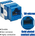 Cat.6 RJ45 110 Type 180° Keystone Jack (5-Pack, Blue)...