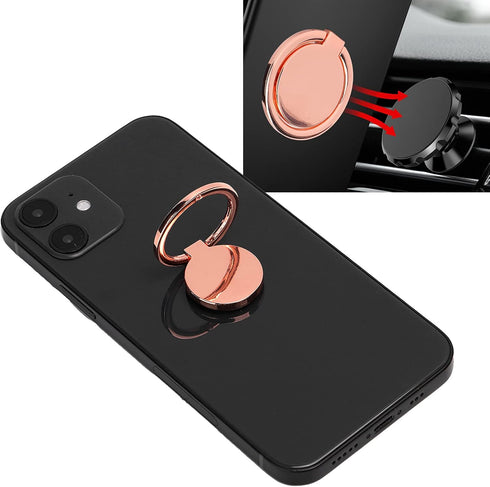 Phone Ring Holder, Mobile Phone Finger Ring Grip 360 Adjustable Metal Phone Holder Magnetic Car Mount for Mobile Phones and Tablets(Rose Gold)...