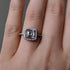 TwoBirch Halo Cushion Asscher Cut Prong Set Engagement Ring in 18k White Gold Plated Sterling Silver and CZ...