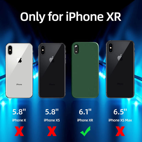 Dssairo [3 in 1 for iPhone Xr Case, with 2 Pack Screen Protector, Liquid Silicone Slim Shockproof Protective Phone Case 6.1 inch [Microfiber Linin...