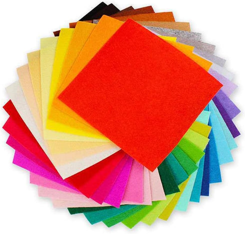 62pcs Felt Fabric Sheet 4"x4" Assorted Color DIY Craft Squares Nonwoven 1mm Thick...