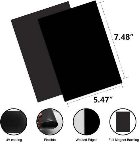 Black Magnetic Picture Frame 5X7 for Refrigerator-8 Pack,Black Photo Magnets Sleeves with Matte Film Cover,Less Reflection......