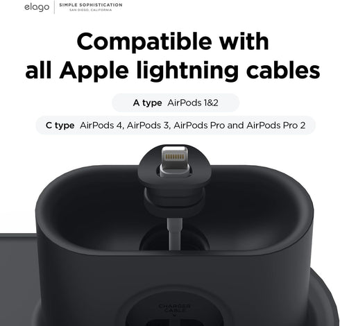 elago MagSafe Charging Station - Compatible with iPhone 16/15/14/13/12 Series, AirPods 4, AirPods Pro 2, AirPods Pro, AirPods 3, All Apple Watch S...